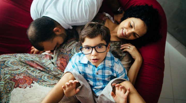 foto de gravida gestante e familia